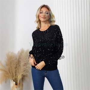 Vendita di prodotti <span class=keywords><strong>Online</strong></span> elegante <span class=keywords><strong>abbigliamento</strong></span> <span class=keywords><strong>Casual</strong></span> Plus Size da <span class=keywords><strong>donna</strong></span> manica lunga due pezzi Set di paillettes - Product Image 2