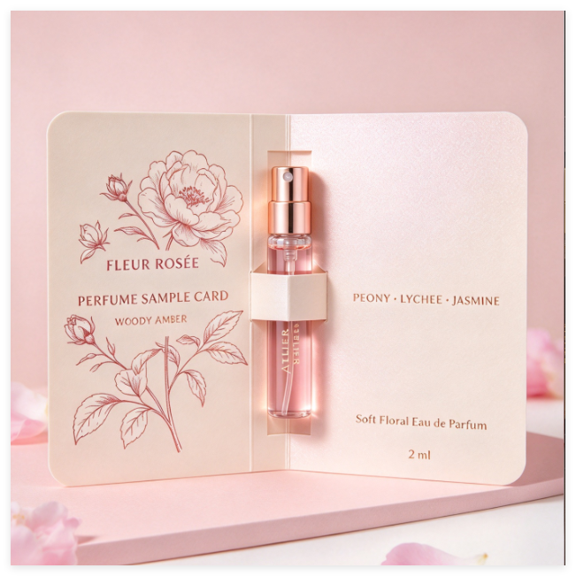 Luxury Folded Perfume Sample Packaging Card, Custom Design Print ...
