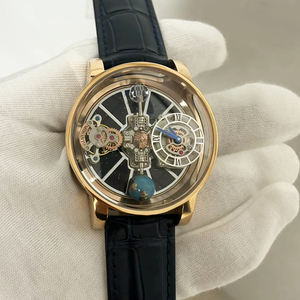 JACOB メンズ ファッショナブル セレスティアル トゥールビヨン ワームホール メカニカルウォッチ 高級感あふれる機械式腕時計 - Product Image 4