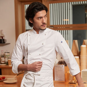 เครื่องแบบพ่อครัวระดับไฮเอนด์เสื้อแขนยาวมีสไตล์สำหรับผู้ชายโรงแรมห้าดาวเสื้อผ้าสำหรับทำงานในครัวร้านอาหารตะวันตก - Product Image 3