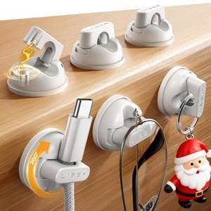LISEN Selbstklebender Kabelhalter mit 360°-Drehung, magnetischer Kabelhalter für Büro-Schreibtisch-Cubicle-Setup und Nachttisch-Kabelordnung zu Hause - Product Image 1
