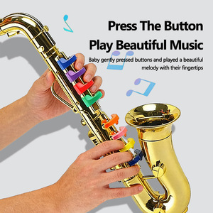 Saxophone en plastique à huit tons pour enfants, jouet musical d'éveil, trompette avec finition électrolytique, vente en gros - Product Image 4