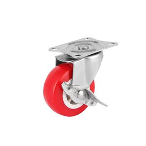 Hochbelastbare 3-Zoll Feststellbare Gewindestangen-Rollen (4-teilig M16*30) |   Schwenkbare Transportrollen PU/PP Kugellager 300kg Tragfähigkeit - Product Image 5