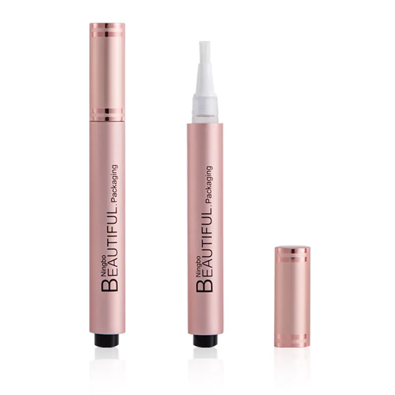 Alumínio cosméticos unha óleo caneta próprio logotipo clique caneta cosmética com ponta escova dentes branqueamento caneta