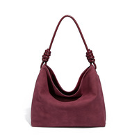 Sac chic coréen léger à porter à l'épaule ou sous le bras ; Sac grande capacité pour femme ; Nouveau sac en PU mat et velours