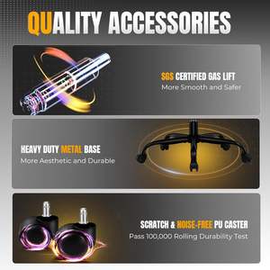 金属ベース無料サンプルドア船人間工学的リクライニングゲームチェアルーマニア市場加熱マッサージオフィスチェアフットレスト付き - Product Image 2