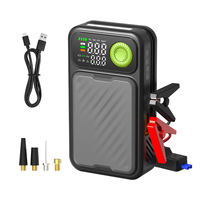 Démarreur de voiture 14,8 V, gonfleur de pneus, moniteur de pression numérique, lampe de secours LED, booster de batterie portable, certifié CE