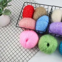 200m teint véritable soie doux Mohair fil 50g neige éclairé bricolage fil tricoté ignifuge fil de fantaisie pour le tissage en gros