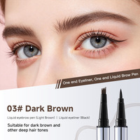 LIFE GIRLS OEM ODM Stylo double embout 2 en 1 pour sourcils et eye-liner, micro-liquide, waterproof, résistant à la transpiration, pointe fine