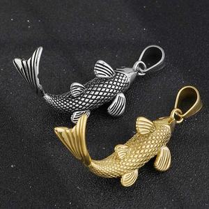 Collier Pendentif Koi en Acier Inoxydable avec Breloque Sirène Dansante, Bijou de Mode Porte-Bonheur - Product Image 5