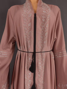 Nouveau femmes musulmanes robe ouverte <span class=keywords><strong>Abaya</strong></span> Dubai cristal <span class=keywords><strong>Kimono</strong></span> robe afghane <span class=keywords><strong>grande</strong></span> <span class=keywords><strong>taille</strong></span> golfe femmes noir <span class=keywords><strong>Abaya</strong></span> luxe strass - Product Image 4