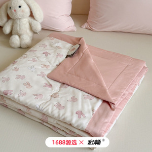Cool Summer Korean Style Tencel Quilt Silky Lyocell Printed Soybean Quilt Home Use Cooling Spring 2026 - Product Image 4