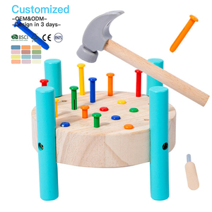 EDULAND OEM ODM Montessori <span class=keywords><strong>Jeu</strong></span> de table éducatif pour l'éveil précoce, <span class=keywords><strong>jeu</strong></span> de tapoter <span class=keywords><strong>et</strong></span> de frapper les <span class=keywords><strong>clous</strong></span>, jouets en bois pour enfants - Product Image 1