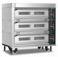 Oven Komersial Rui Tai 3 Dek 6 Loyang, Pemanas Seragam Stainless Steel Kontrol Digital, untuk Toko Roti, Pembuatan Roti dan Kue