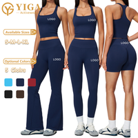 Pantalon de yoga sans couture pour femme, ensemble de yoga sexy, short décontracté pour femme, pantalon large décontracté pour femme, débardeur pour femme