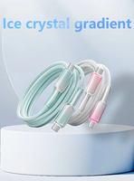 Nuevo Cable de Carga Rápida de 65W con Conector Tipo-C Transparente de Línea Tejida, Alta Eficiencia de 6A para Smartphones, Carga y Datos, 1m