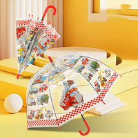 Parapluie transparent pour enfants à long manche, motif dessin animé, en POE, vente en gros d'usine, idéal pour la rentrée scolaire