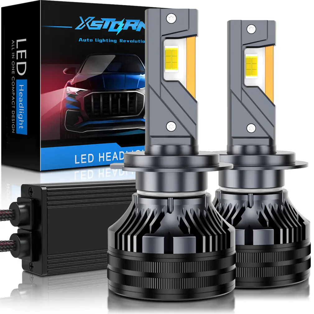 XSTORM 160W 30000LM H7 Led far H4 ampuller H1 H7 H8 H11 oto lambaları 9005 HB3 9006 HB4 9012 Hir2 otomotiv farlar