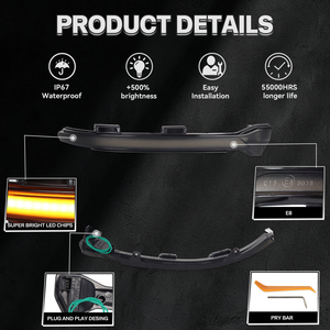 Clignotants dynamiques à LED pour VW <span class=keywords><strong>Golf</strong></span> <span class=keywords><strong>7</strong></span> <span class=keywords><strong>7</strong></span>.5 GTI Jetta MK7, clignotants séquentiels ambre et bleus pour rétroviseurs, en stock aux États-Unis - Product Image 5