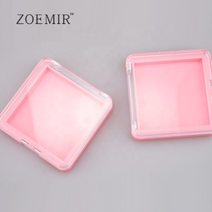 Contenitore per ombretto monocromatico quadrato compatto con coperchio trasparente e personalizzato in plastica vuota - Product Image 4