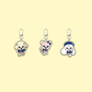 Vente en gros : Nouveau porte-clés et pendentif de sac tendance en plastique acrylique imprimé UV, avec image de groupe de filles Ive version Q style dessin animé - Product Image 4