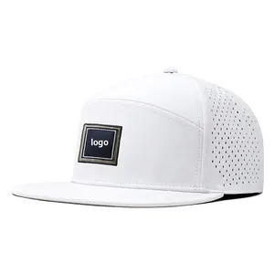 7 Panel Structured Laser Cut Hole Baseball Water Proof Embroidery Perforated Waterproof Golf Snapback Caps Hats