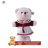Peluche Teddy ISLAND sous licence mondiale, style bleu marine, super douce et tendance, avec nœud papillon jaune et rembourrage en coton PP