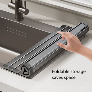 Estante de Almacenamiento de Platos Plegable de Doble Nivel, de Aluminio y ABS, para Montar en la Pared del Baño - Product Image 3