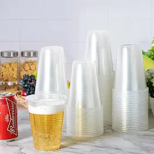 음료수 PP/PET 플라스틱 투명 드링크 컵 맞춤형 일회용 뜨거운 플라스틱 물컵