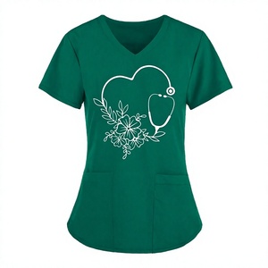 Professional Medical Woven Cotton <b>Scrub</b> <b>Top</b> Stretch Fabric Hospital Nurse Uniform Comfortable V Neck Unisex Clevora Instruments - Product Image 2