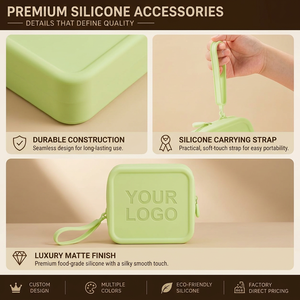 Pochette de maquillage en silicone avec logo personnalisé, étanche, pour voyage, trousse de toilette portable avec fermeture éclair, organiseur pour femmes, fabrication OEM ODM - Product Image 3