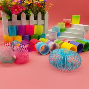 Mini jouets ressorts arc-en-ciel en plastique et caoutchouc de haute qualité, spirales dégradées pour le jeu d'empilage et la résolution de puzzles, jouet anti-stress rond - Product Image 4