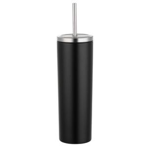 Gobelet isotherme cylindrique mince et haut en acier inoxydable de 20 oz avec paille à vis - Product Image 4
