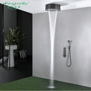 Ensemble de douche thermostatique <span class=keywords><strong>moderne</strong></span> LED à 3 fonctions rondes, pluie, <span class=keywords><strong>danse</strong></span> pour hôtel, robinet de douche dissimulé en laiton pour salle de bain et plafond - Product Image 1