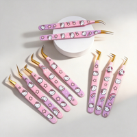 Pinces à cils en fibre de haute qualité personnalisables gratuites, courbées et droites, pour isolation et volume, pour extensions de cils