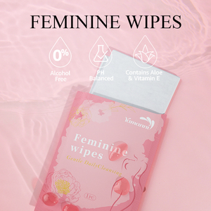 Lingettes féminines OEM, sensibles, bio, non tissées, pour le démaquillage, lingettes de voyage, lingettes nettoyantes pour le visage et le <span class=keywords><strong>vagin</strong></span>, emballées individuellement - Product Image 2