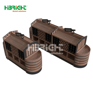 Siêu Thị Đơn Lập Cửa Kính Kim Loại & Gỗ Rắn Hầm Rượu Vang Tùy Chỉnh Ván Ép Thiết Kế Bằng Gỗ Rượu Vang Gondola Kệ - Product Image 5