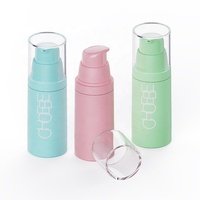 Fabrication de 30ml de plastique rose sérum lotion biodégradable emballage cosmétique personnalisé bouteille d'huile corporelle sans air avec pompe