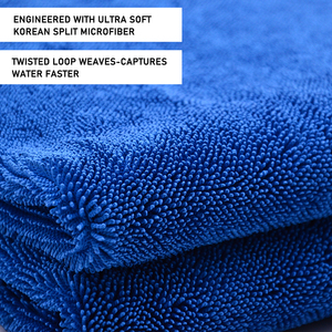 Toalla Super Absorbente <span class=keywords><strong>de</strong></span> Fábrica 1200gsm 80x120cm Diseño <span class=keywords><strong>de</strong></span> Bucle Retorcido Sin Pelusas Sin Rayones para Lavado y Detallado <span class=keywords><strong>de</strong></span> Coches - Product Image 2