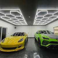 Lumière LED hexagonale pour garage 6000K, 14 grilles, pour plafond, lavage de voitures, garage, salon automobile, atelier