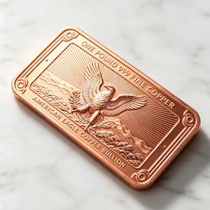 Barra de Cobre Puro 999 American Eagle, 1 lb (454 g), Lingote Sólido Coleccionable con Diseño Grabado, Grado de Inversión - Product Image 2