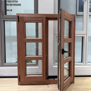 Cửa sổ khung gỗ liền khối cách âm kính hai lớp ba lớp tùy chỉnh với lưới trang trí cho cửa sổ khung gỗ - Product Image 1