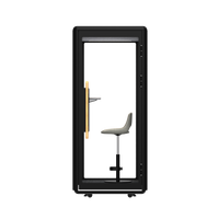 Cabine téléphonique acoustique moderne 2026 pour bureau intérieur avec cadre en alliage d'aluminium et verre trempé pour hôtel, sous-sol, bureau insonorisé