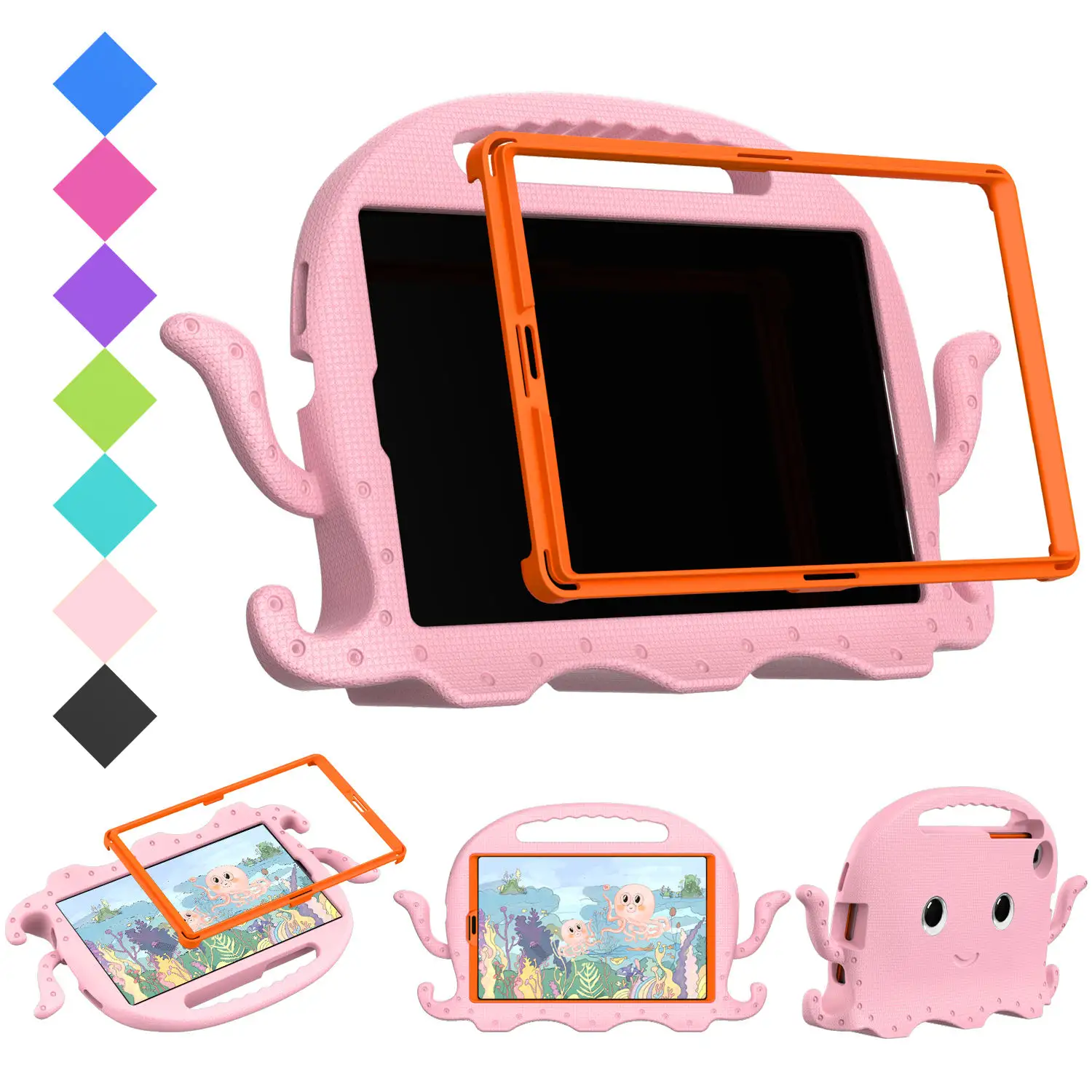 Octopus enfants étui pour tablette poignée légère support tablette couvre pour Samsung Galaxy TAB A7 Lite T500 s6 étui pour tablette sac pour enfants