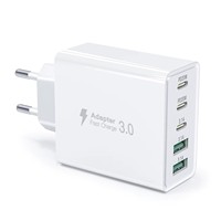 Chargeur rapide universel 60W, prise EU US UK JP, multi-ports PD QC 3 Type C 2 USB a, adaptateur mural, Cargador Rapido pour iPhone Samsung