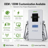 Odisen 120 320kW GBT Chargeur DC pour VE à montage au sol Quad Gun 4x250A 0-1000V IP54 Alimentation dynamique QR Carte IC ISO9001 3C SASO Extérieur OEM