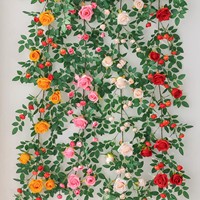 Guirlande murale de roses artificielles en soie, réaliste, faite à la main, design moderne, pour la Saint-Valentin, décorations d'hôtel, tuyau d'arrosage