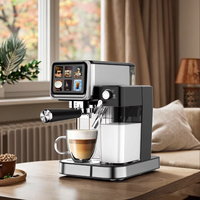 Machine à café expresso latte cappuccino à écran tactile couleur avec système de mousse de lait automatique, panier filtrant simple ou double