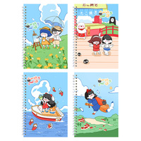 Carnet de notes A5 Y6228 mignon à couverture souple, journal imprimé, 60 pages lignées, reliure cousue, cadeau pour les élèves du primaire