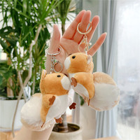 Vente en gros : 3000 modèles en stock – Breloque de sac en peluche Kawaii de 13 cm, motif écureuil mignon, porte-clés doux et adorable pour accessoire de sac cadeau